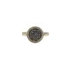 Image 1 : Gold Plated Sterling Silver, 11Mm Round Circe, 8Mm Grey Druzy Natural Stone With CZ Border, Ring Siz