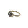 Image 2 : Gold Plated Sterling Silver, 11Mm Round Circe, 8Mm Grey Druzy Natural Stone With CZ Border, Ring Siz