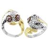 Image 1 : GOLDPLATED RUBY / ORANGE SAPP FISH RING - Size 7 (#8309MUL)