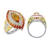 Image 1 : TT SS/YGPLT CITRINE / FIRE OPAL / WHITE TOPAZ RING - Size 7 (#10468MUL)