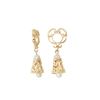 Image 1 : GOLD WHEEL W/ PEARL / DIA WEDDING BELL DANGLE (#158PRL)