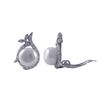 Sterling Silver CZ Clip Earrings, With 10Mm White Fresh Water Pearl- 0.79"