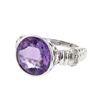 Image 1 : Round-Cut Purple Amethyst Ring With Diamonds In 14K White Gold | 267398