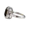 Image 2 : Smoky Square CZ, Surrounded With White Czs, Sterling Silver Ring Size 5