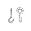 Image 1 : SILVER WHEEL W/ DIAMOND HORSESHOE DANGLE (#275D)