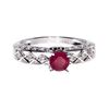 Image 1 : 14K White Gold Ruby Solitaire Ring