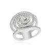 Image 1 : Pave-Set Diamond Spiral Split-Shank Ring In 18K White Gold | 284516