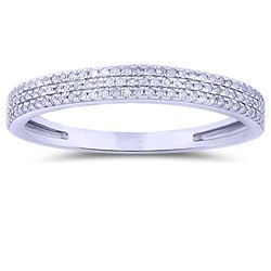 Straight 3-Row Diamond Band In 14K White Gold | 433328