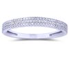 Image 1 : Straight 3-Row Diamond Band In 14K White Gold | 433328