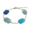 Image 1 : Aqua And Blue Chalcedony Combination Semi Precious Faceted Chunky Stones On Gold Plated Sterling Sil