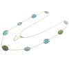 Image 1 : Green Aventurine And Aqua Combination Semi Precious Faceted Stones On Gold Plated Sterling Silver Ch