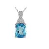 Image 1 : SS SWISS BLUE TOPAZ / DIAMOND PENDANT (#10162SW)