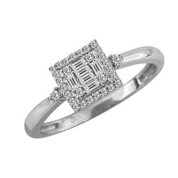 SS DIAMOND RING - Size 7 (#10267D)