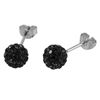 Image 1 : Sterling Silver Black Crystal 6Mm Post Earrings
