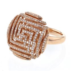 Pave-Set Maze Design Diamond Ring In 14K Rose Gold | 382767