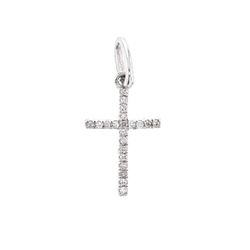 Cross Diamond Slider In 14K White Gold | 436179