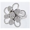 Image 1 : Pave-Set Flower Diamond Ring In 18K White Gold | 328266