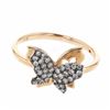 Image 1 : Pave-Set Diamond Butterfly Ring In Rhodium 18K Two Tone Rose Gold | 426928