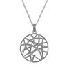 Image 1 : Sterling Silver Circle Pendant With White Czs
