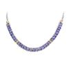 Image 1 : SS 17IN+3EXT TWO TONE TANZANITE / WHITE TOPAZ NECKLACE (#4210TWT)