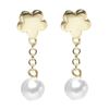 Image 1 : Gold Flower Earringsw Pearl