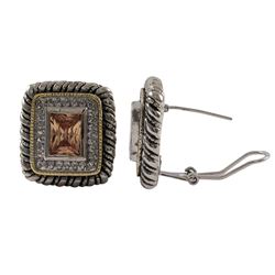 Sterling Silver-CZ Clip/Post