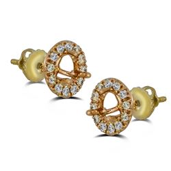 Genuine 0.39CTW Semi-Mount Earring 14K Rose Gold