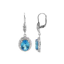 SS SWISS BLUE TOPAZ LEVERBACK EARRINGS (#8942SPSW)