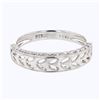 Image 1 : Leaf Design With Millgrain Edge Diamond Band In Platinum   | 152424