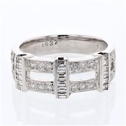 Channel-Set Baguette & Round Diamond Band In 14K White Gold | 166287