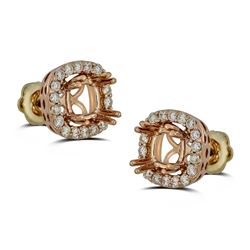 Genuine 0.39CTW Semi-Mount Earring 14K Rose Gold