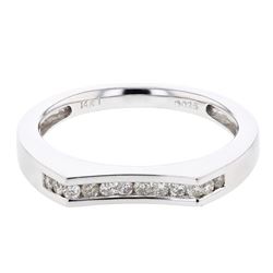 Channel-Set Gents Diamond Wedding Band  In 14K White Gold | 257842