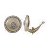 Image 1 : Matte Gold Plated Sterling Silver Two Tone 18Mm Circle CZ Clip On Earrings