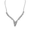 Image 1 : Sterling Silver Necklace With White CZ's V Design-16
