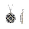 Image 1 : TT STERLING SILVER GOLDPLATED LONDON BLUE TOPAZ / WHITE TOPAZ PENDANT (#8007MUL)