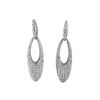 Image 1 : Sterling Silver Pave CZ Open Oval Post Earrings-33M