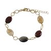 Image 1 : Poppy Jasper  Combination Of  Semi Precious Stones On Gold Tone Brass Bracelet- 6.5