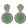 Image 1 : Green Aventurine W/ Diamonds Drop Earring In 14K White Gold | 421216