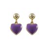 Image 1 : Lavender Enamel Heart On Gold Plated Sterling Silver Post