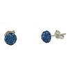 Image 1 : Sterling Silver Blue Shamballa Half Ball Earrings