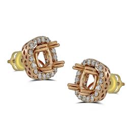 Cushion Cut Diamond Semi-Mount Earring In 14K Rose Gold|439662
