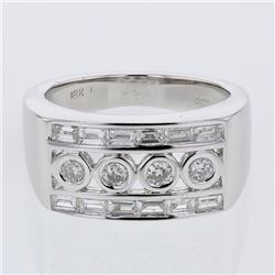Channel / Bezel-Set Fashion Diamond Ring In 18K White Gold | 260589
