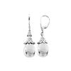 Image 1 : 1/4CT DIAMOND/ FROSTED ROCK CRYSTAL SILVER EARRINGS (#5661RC)