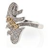 Image 1 : Pave-Set Antique Fashion Diamond Ring  In 18K Two-Tone Gold | 254875