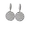 Image 1 : Sterling Silver 23Mm Round CZ Fish Hook Earrings- 1.69