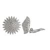 Image 1 : Rhodium Plated Sterling Silver, 18Mm Starburst Circle CZ Clip Earrings