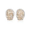Image 1 : Geometric Pattern Diamond Button Earring In 18K Two-Tone Rose Gold | 279539