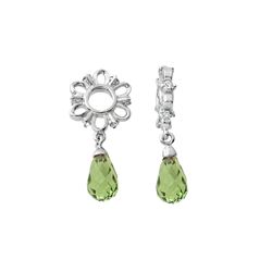 SILVER DIAMOND WHEEL W/ PERIDOT BRIO DANGLE (#240P)