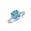 Image 1 : SS SWISS BLUE TOPAZ / DIAMOND RING - Size 7 (#10171SW)