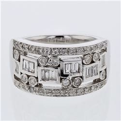 Invisible / Pave-Set Fashion Diamond Ring In 18K White Gold | 234248